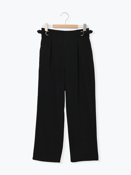 【イージーケア】サイドタブストレートパンツ(ブラック/ベージュ/ブラウン)|Samansa Mos2 blue(サマンサモスモス ブルー)通販