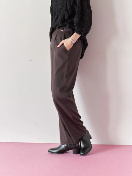 【イージーケア】サイドタブストレートパンツ(ブラック/ベージュ/ブラウン)|Samansa Mos2 blue(サマンサモスモス ブルー)通販