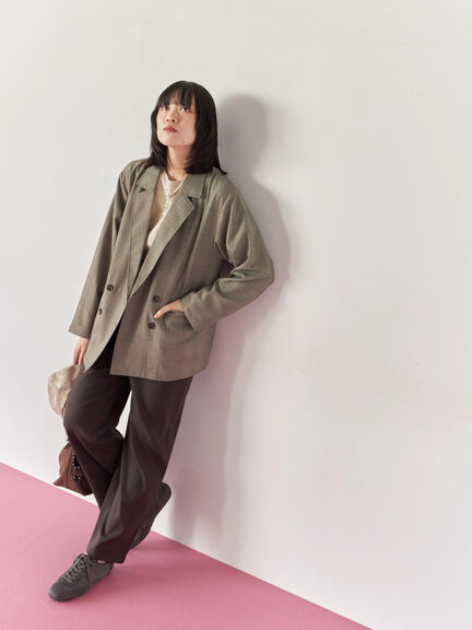 【イージーケア】サイドタブストレートパンツ(ブラック/ベージュ/ブラウン)|Samansa Mos2 blue(サマンサモスモス ブルー)通販