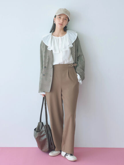 ラッフルカラーブラウス(オフホワイト/ベージュ/サックスブルー)|Samansa Mos2 blue(サマンサモスモス ブルー)通販