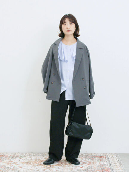 ラッフルカラーブラウス(オフホワイト/ベージュ/サックスブルー)|Samansa Mos2 blue(サマンサモスモス ブルー)通販