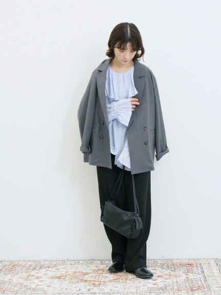 ラッフルカラーブラウス(オフホワイト/ベージュ/サックスブルー)|Samansa Mos2 blue(サマンサモスモス ブルー)通販