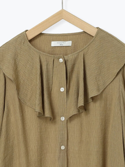 ラッフルカラーブラウス(オフホワイト/ベージュ/サックスブルー)|Samansa Mos2 blue(サマンサモスモス ブルー)通販