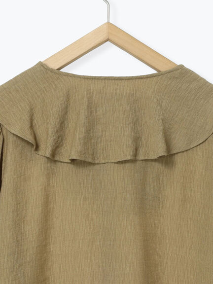 ラッフルカラーブラウス(オフホワイト/ベージュ/サックスブルー)|Samansa Mos2 blue(サマンサモスモス ブルー)通販