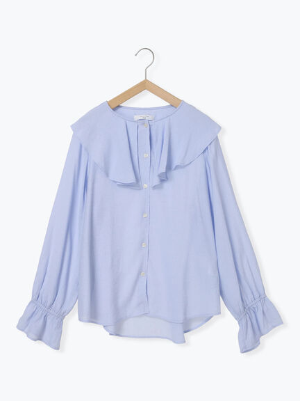 ラッフルカラーブラウス(オフホワイト/ベージュ/サックスブルー)|Samansa Mos2 blue(サマンサモスモス ブルー)通販