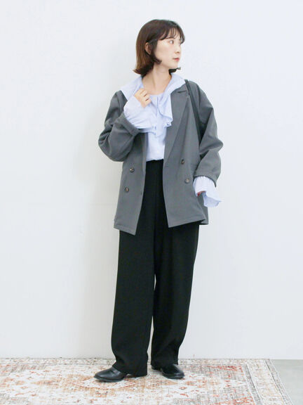 ラッフルカラーブラウス(オフホワイト/ベージュ/サックスブルー)|Samansa Mos2 blue(サマンサモスモス ブルー)通販