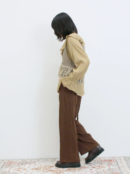 ラッフルカラーブラウス(オフホワイト/ベージュ/サックスブルー)|Samansa Mos2 blue(サマンサモスモス ブルー)通販