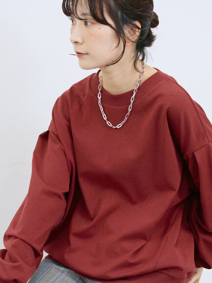 ポンチ袖タックプルオーバー(チャコールグレー/ボルドー/モカ/ブルー/Sグレー)|Samansa Mos2 blue(サマンサモスモス ブルー)通販