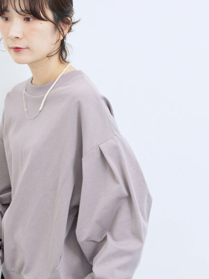 ポンチ袖タックプルオーバー(チャコールグレー/ボルドー/モカ/ブルー/Sグレー)|Samansa Mos2 blue(サマンサモスモス ブルー)通販