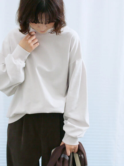 ポンチ袖タックプルオーバー(チャコールグレー/ボルドー/モカ/ブルー/Sグレー)|Samansa Mos2 blue(サマンサモスモス ブルー)通販