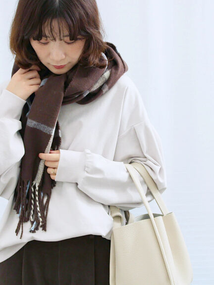 ポンチ袖タックプルオーバー(チャコールグレー/ボルドー/モカ/ブルー/Sグレー)|Samansa Mos2 blue(サマンサモスモス ブルー)通販