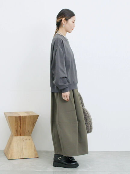 ポンチ袖タックプルオーバー(チャコールグレー/ボルドー/モカ/ブルー/Sグレー)|Samansa Mos2 blue(サマンサモスモス ブルー)通販