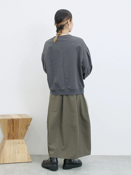 ポンチ袖タックプルオーバー(チャコールグレー/ボルドー/モカ/ブルー/Sグレー)|Samansa Mos2 blue(サマンサモスモス ブルー)通販