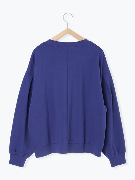 ポンチ袖タックプルオーバー(チャコールグレー/ボルドー/モカ/ブルー/Sグレー)|Samansa Mos2 blue(サマンサモスモス ブルー)通販