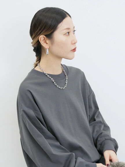 ポンチ袖タックプルオーバー(チャコールグレー/ボルドー/モカ/ブルー/Sグレー)|Samansa Mos2 blue(サマンサモスモス ブルー)通販