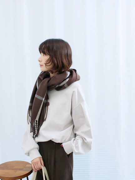 ポンチ袖タックプルオーバー(チャコールグレー/ボルドー/モカ/ブルー/Sグレー)|Samansa Mos2 blue(サマンサモスモス ブルー)通販