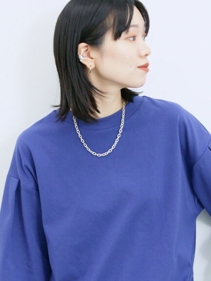 ポンチ袖タックプルオーバー(チャコールグレー/ボルドー/モカ/ブルー/Sグレー)|Samansa Mos2 blue(サマンサモスモス ブルー)通販