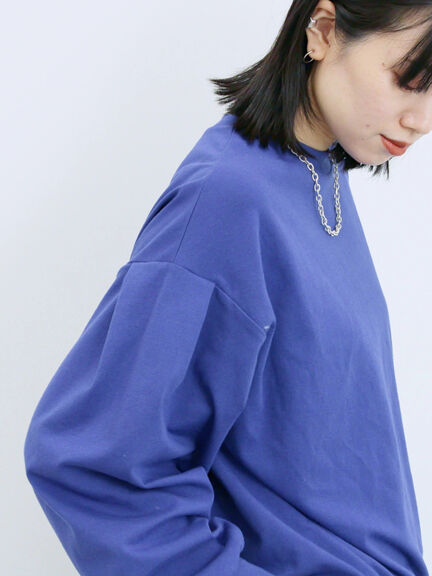 ポンチ袖タックプルオーバー(チャコールグレー/ボルドー/モカ/ブルー/Sグレー)|Samansa Mos2 blue(サマンサモスモス ブルー)通販