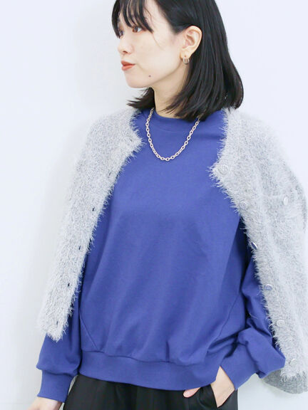 ポンチ袖タックプルオーバー(チャコールグレー/ボルドー/モカ/ブルー/Sグレー)|Samansa Mos2 blue(サマンサモスモス ブルー)通販