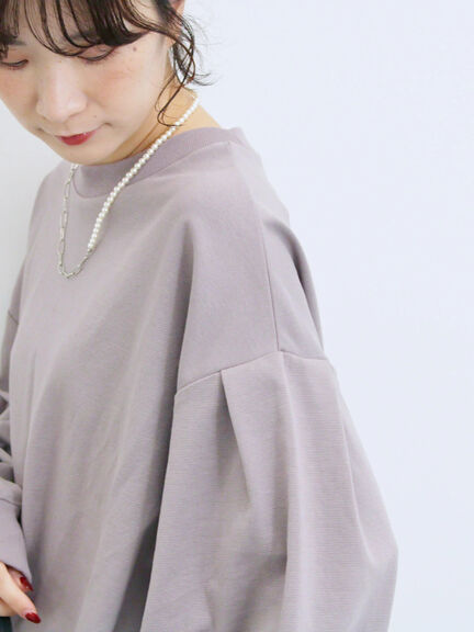 ポンチ袖タックプルオーバー(チャコールグレー/ボルドー/モカ/ブルー/Sグレー)|Samansa Mos2 blue(サマンサモスモス ブルー)通販