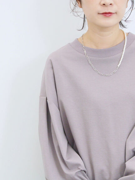 ポンチ袖タックプルオーバー(チャコールグレー/ボルドー/モカ/ブルー/Sグレー)|Samansa Mos2 blue(サマンサモスモス ブルー)通販