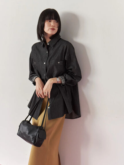 デニムオーバーシャツ(ブラック/ブルー/ネイビー)|Samansa Mos2 blue(サマンサモスモス ブルー)通販