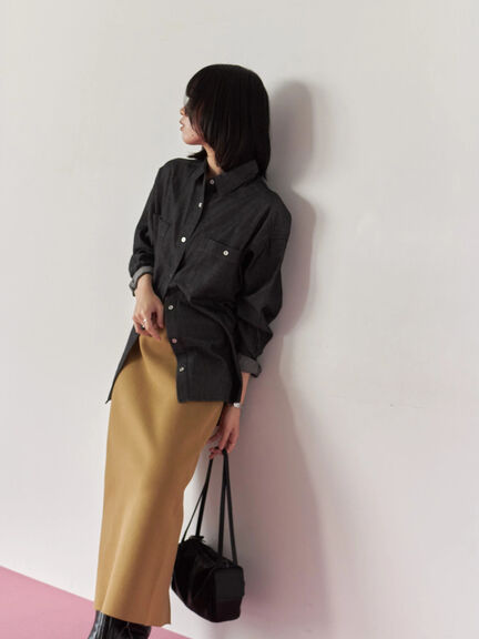 デニムオーバーシャツ(ブラック/ブルー/ネイビー)|Samansa Mos2 blue(サマンサモスモス ブルー)通販