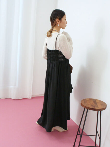 胸レースキャミワンピース(オフホワイト/ブラック/ブラウン)|Samansa Mos2 blue(サマンサモスモス ブルー)通販