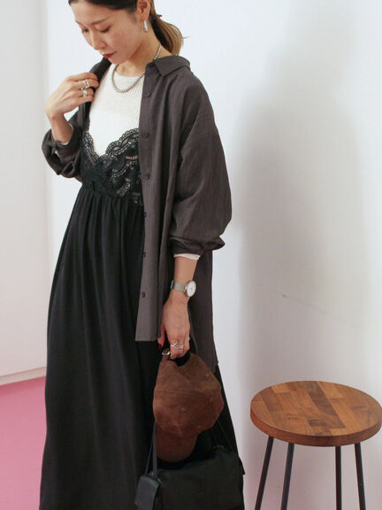 胸レースキャミワンピース(オフホワイト/ブラック/ブラウン)|Samansa Mos2 blue(サマンサモスモス ブルー)通販