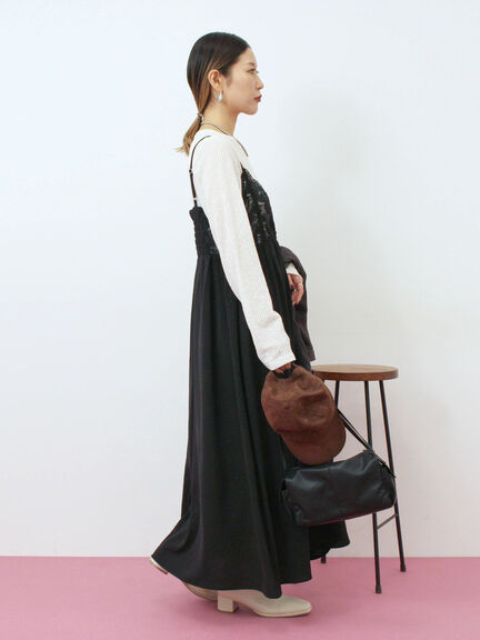 胸レースキャミワンピース(オフホワイト/ブラック/ブラウン)|Samansa Mos2 blue(サマンサモスモス ブルー)通販