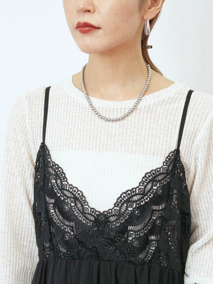 胸レースキャミワンピース(オフホワイト/ブラック/ブラウン)|Samansa Mos2 blue(サマンサモスモス ブルー)通販