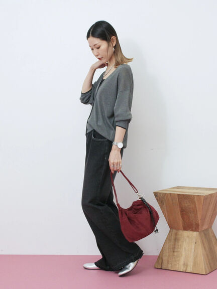 スエードショルダーバッグ(ブラック/ボルドー/ブラウン)|Samansa Mos2 blue(サマンサモスモス ブルー)通販