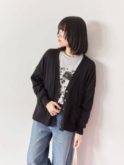 箔フォトプリントロンT(オフホワイト/グレー/チャコールグレー)|Samansa Mos2 blue(サマンサモスモス ブルー)通販