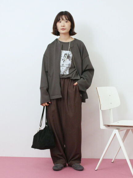 箔フォトプリントロンT(オフホワイト/グレー/チャコールグレー)|Samansa Mos2 blue(サマンサモスモス ブルー)通販