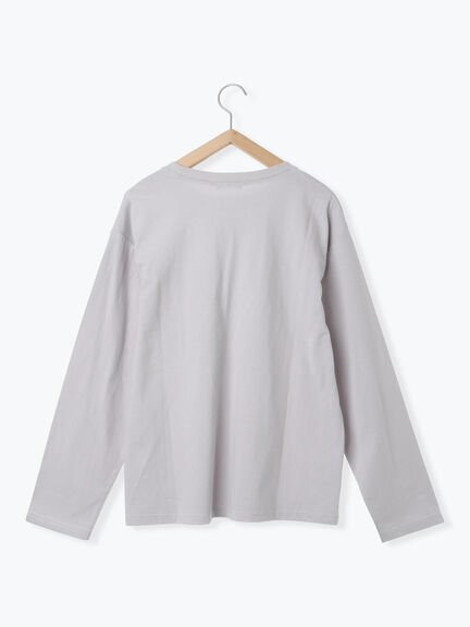 箔フォトプリントロンT(オフホワイト/グレー/チャコールグレー)|Samansa Mos2 blue(サマンサモスモス ブルー)通販