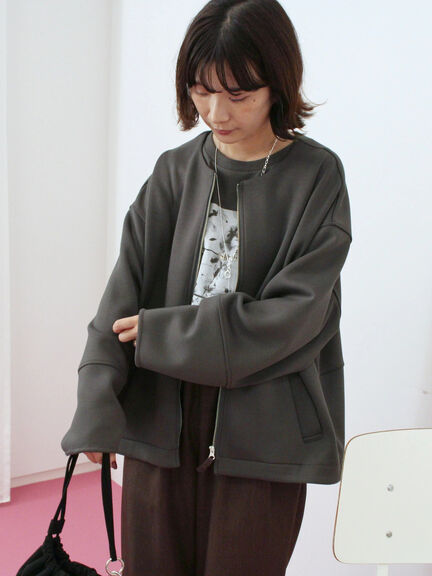 箔フォトプリントロンT(オフホワイト/グレー/チャコールグレー)|Samansa Mos2 blue(サマンサモスモス ブルー)通販