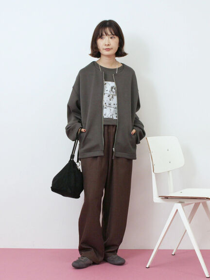 箔フォトプリントロンT(オフホワイト/グレー/チャコールグレー)|Samansa Mos2 blue(サマンサモスモス ブルー)通販