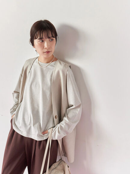 ラメロンT(チャコールグレー/キナリ/TOPグレー)|Samansa Mos2 blue(サマンサモスモス ブルー)通販