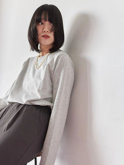 ラメロンT(チャコールグレー/キナリ/TOPグレー)|Samansa Mos2 blue(サマンサモスモス ブルー)通販