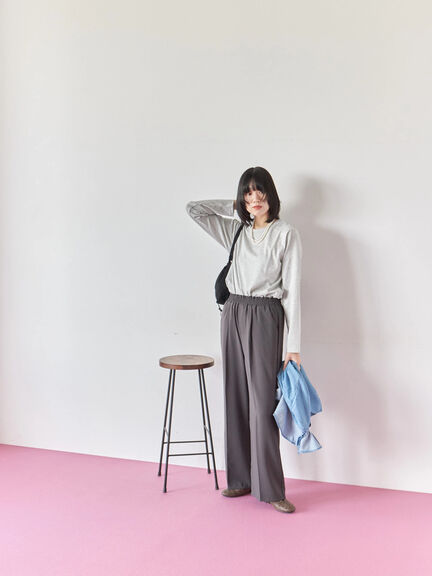 ラメロンT(チャコールグレー/キナリ/TOPグレー)|Samansa Mos2 blue(サマンサモスモス ブルー)通販