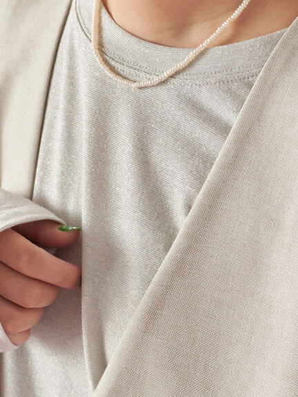 ラメロンT(チャコールグレー/キナリ/TOPグレー)|Samansa Mos2 blue(サマンサモスモス ブルー)通販