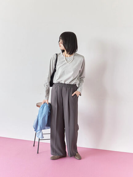 ラメロンT(チャコールグレー/キナリ/TOPグレー)|Samansa Mos2 blue(サマンサモスモス ブルー)通販