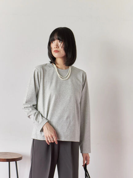 ラメロンT(チャコールグレー/キナリ/TOPグレー)|Samansa Mos2 blue(サマンサモスモス ブルー)通販