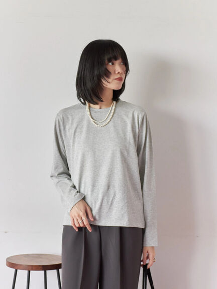 ラメロンT(チャコールグレー/キナリ/TOPグレー)|Samansa Mos2 blue(サマンサモスモス ブルー)通販