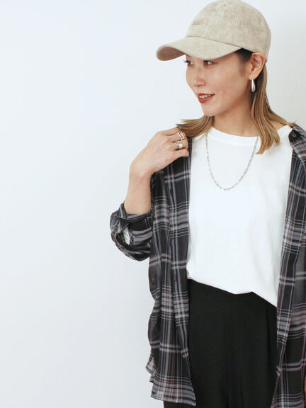 シアーチェックシャツ(ブラック/ベージュ/ブラウン)|Samansa Mos2 blue(サマンサモスモス ブルー)通販