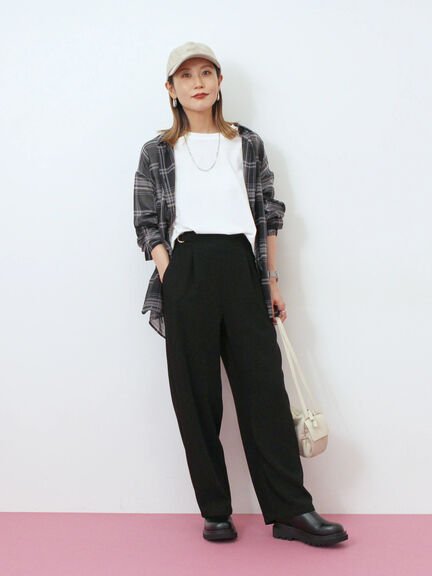 シアーチェックシャツ(ブラック/ベージュ/ブラウン)|Samansa Mos2 blue(サマンサモスモス ブルー)通販