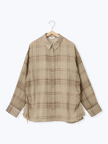 シアーチェックシャツ(ブラック/ベージュ/ブラウン)|Samansa Mos2 blue(サマンサモスモス ブルー)通販