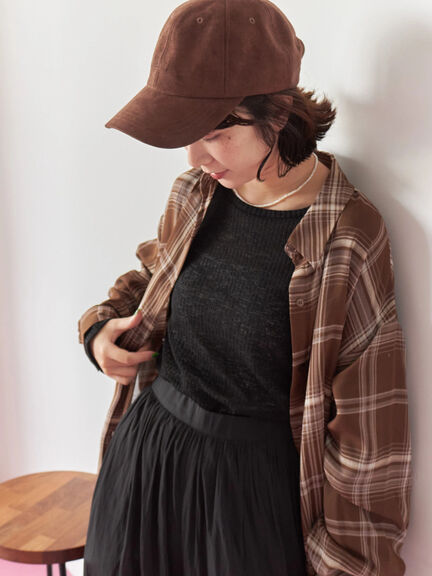 シアーチェックシャツ(ブラック/ベージュ/ブラウン)|Samansa Mos2 blue(サマンサモスモス ブルー)通販