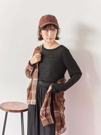 シアーチェックシャツ(ブラック/ベージュ/ブラウン)|Samansa Mos2 blue(サマンサモスモス ブルー)通販