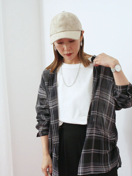 シアーチェックシャツ(ブラック/ベージュ/ブラウン)|Samansa Mos2 blue(サマンサモスモス ブルー)通販